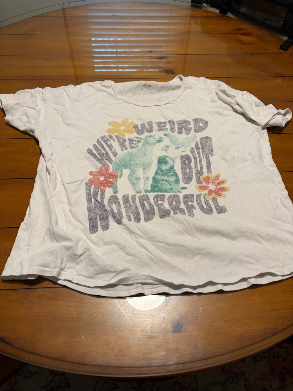 White Graphic Short-Sleeve Tee - We're Weird But Wonderful
